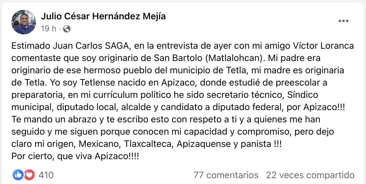 Responde Julio Hernández a SAGA