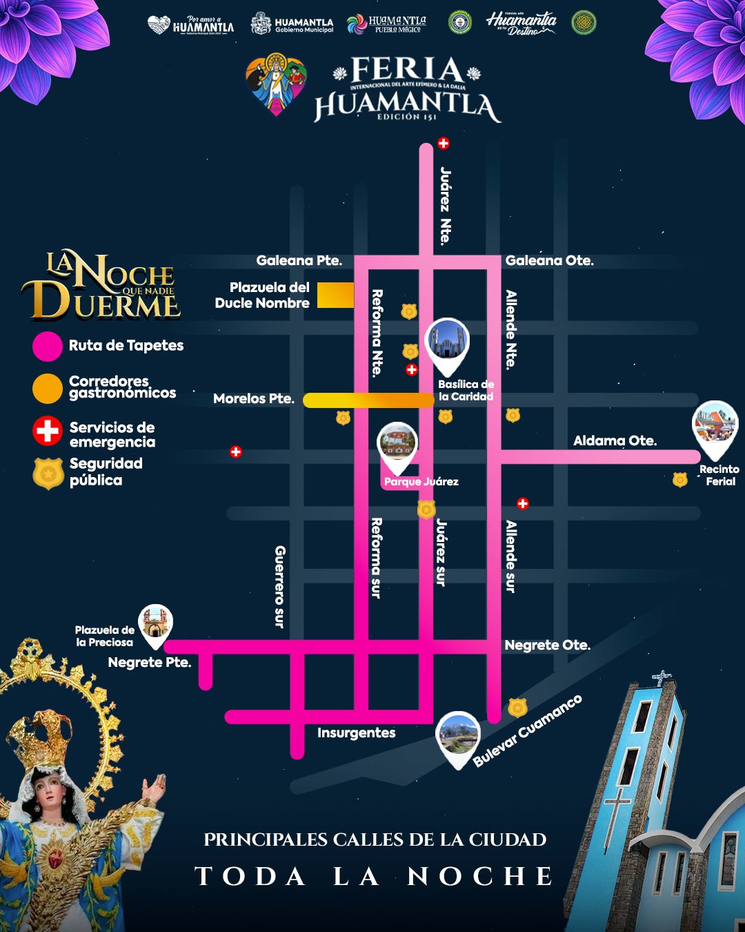Mapa oficial de rutas, servicios y seguridad